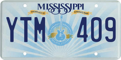 MS license plate YTM409