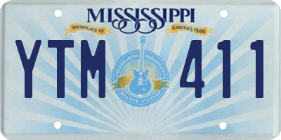 MS license plate YTM411
