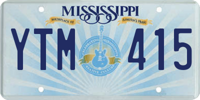 MS license plate YTM415