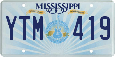 MS license plate YTM419