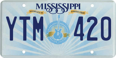 MS license plate YTM420