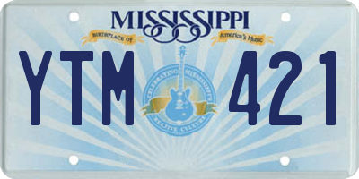 MS license plate YTM421