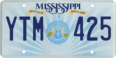 MS license plate YTM425