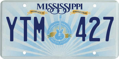 MS license plate YTM427