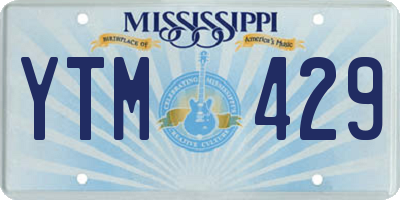 MS license plate YTM429