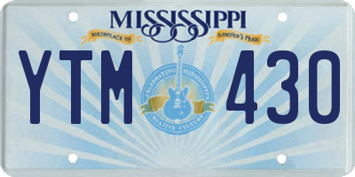 MS license plate YTM430
