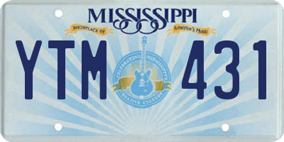 MS license plate YTM431