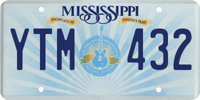 MS license plate YTM432
