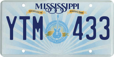 MS license plate YTM433