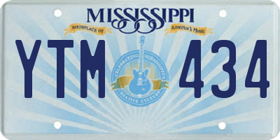 MS license plate YTM434