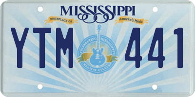 MS license plate YTM441