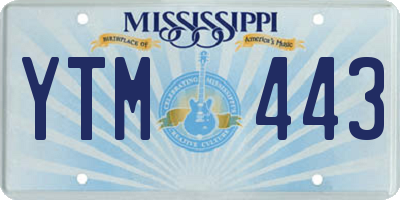 MS license plate YTM443