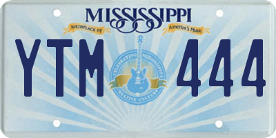 MS license plate YTM444