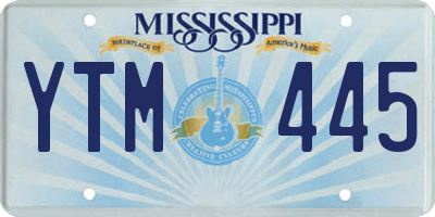 MS license plate YTM445