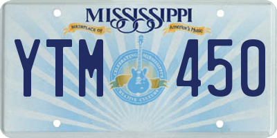 MS license plate YTM450
