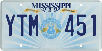MS license plate YTM451