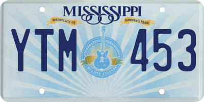 MS license plate YTM453
