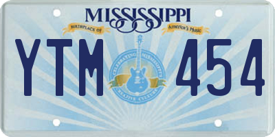 MS license plate YTM454
