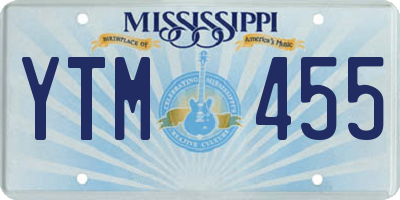 MS license plate YTM455