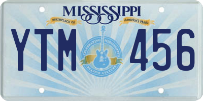 MS license plate YTM456