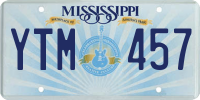 MS license plate YTM457