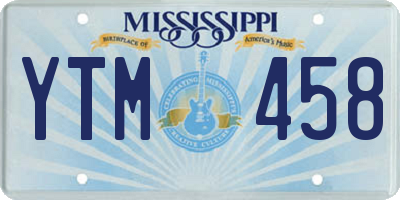MS license plate YTM458