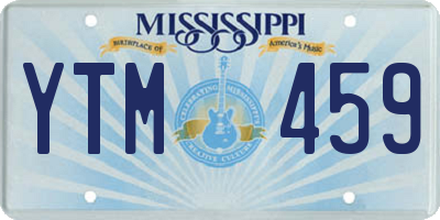 MS license plate YTM459
