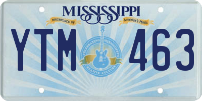 MS license plate YTM463