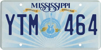MS license plate YTM464