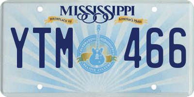 MS license plate YTM466