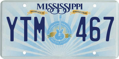 MS license plate YTM467