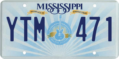 MS license plate YTM471