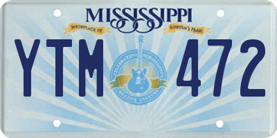 MS license plate YTM472