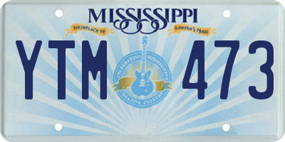 MS license plate YTM473