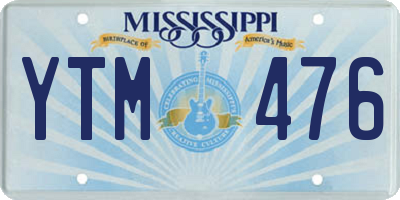 MS license plate YTM476