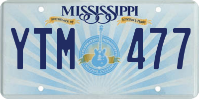 MS license plate YTM477