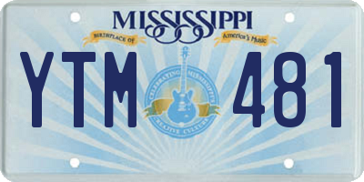 MS license plate YTM481