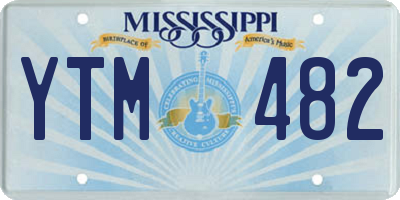 MS license plate YTM482