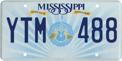 MS license plate YTM488