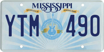 MS license plate YTM490