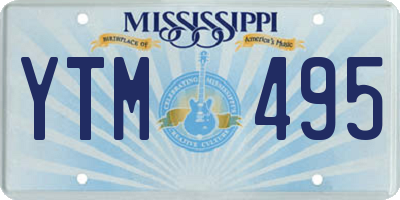 MS license plate YTM495