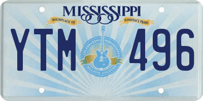 MS license plate YTM496