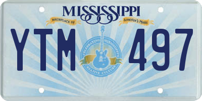 MS license plate YTM497