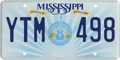 MS license plate YTM498