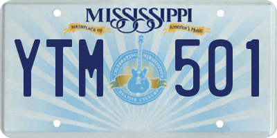 MS license plate YTM501