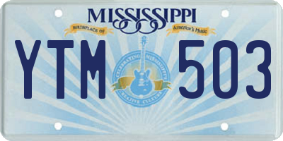 MS license plate YTM503