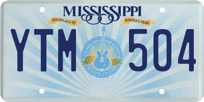 MS license plate YTM504
