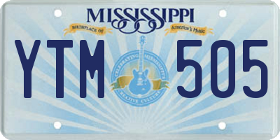 MS license plate YTM505