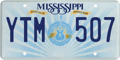 MS license plate YTM507
