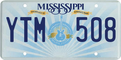 MS license plate YTM508